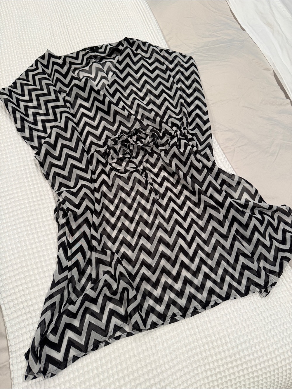 Black and White Chevron Swim Coverup